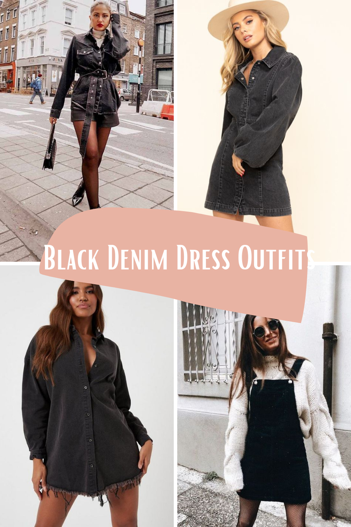 Black denim shop dress outfit