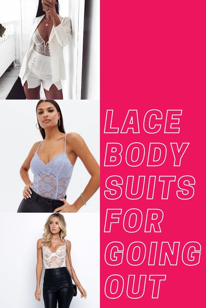 Three lace bodysuits for going out