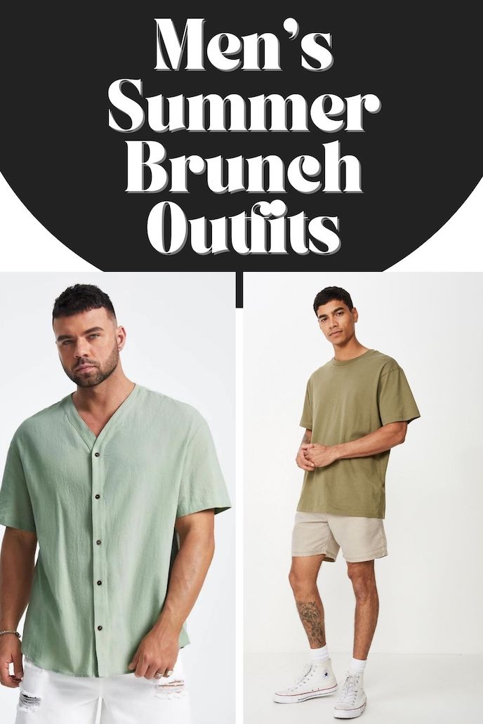 Two mens summer brunch outfits