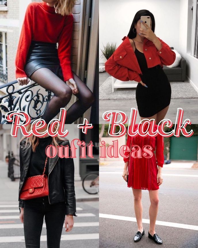 Black and red on sale outfits for ladies