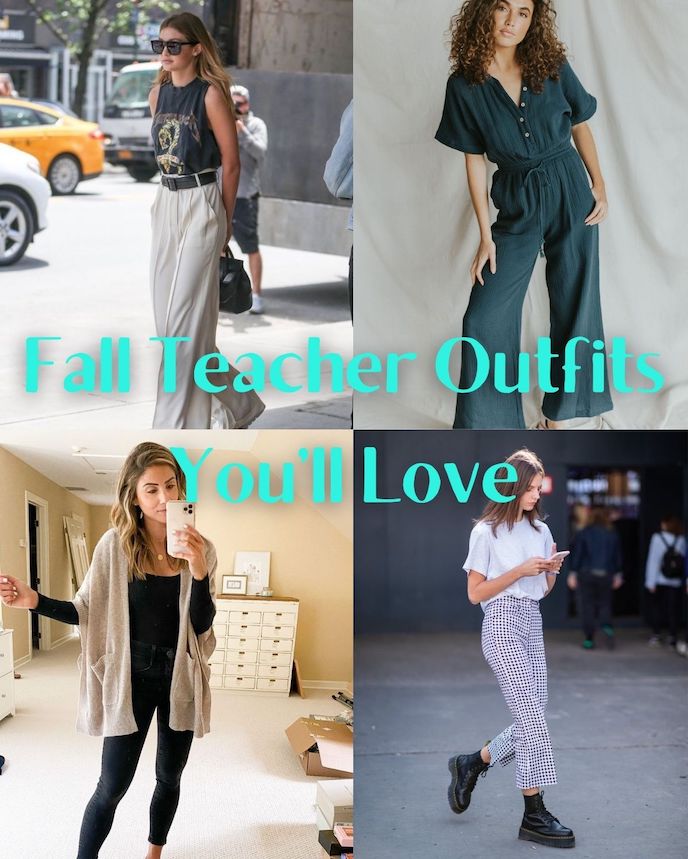 Four women in back to school fall outfits 
