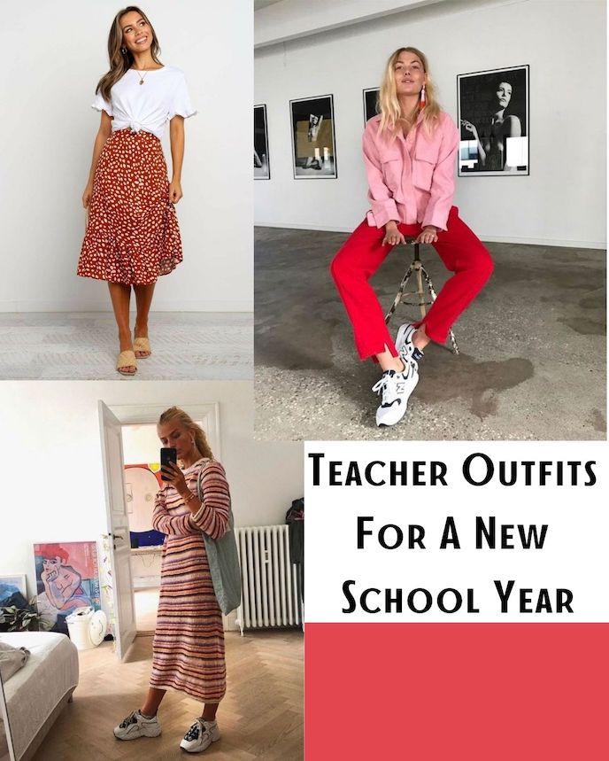 Three outfits for women to wear while teaching for a new school year