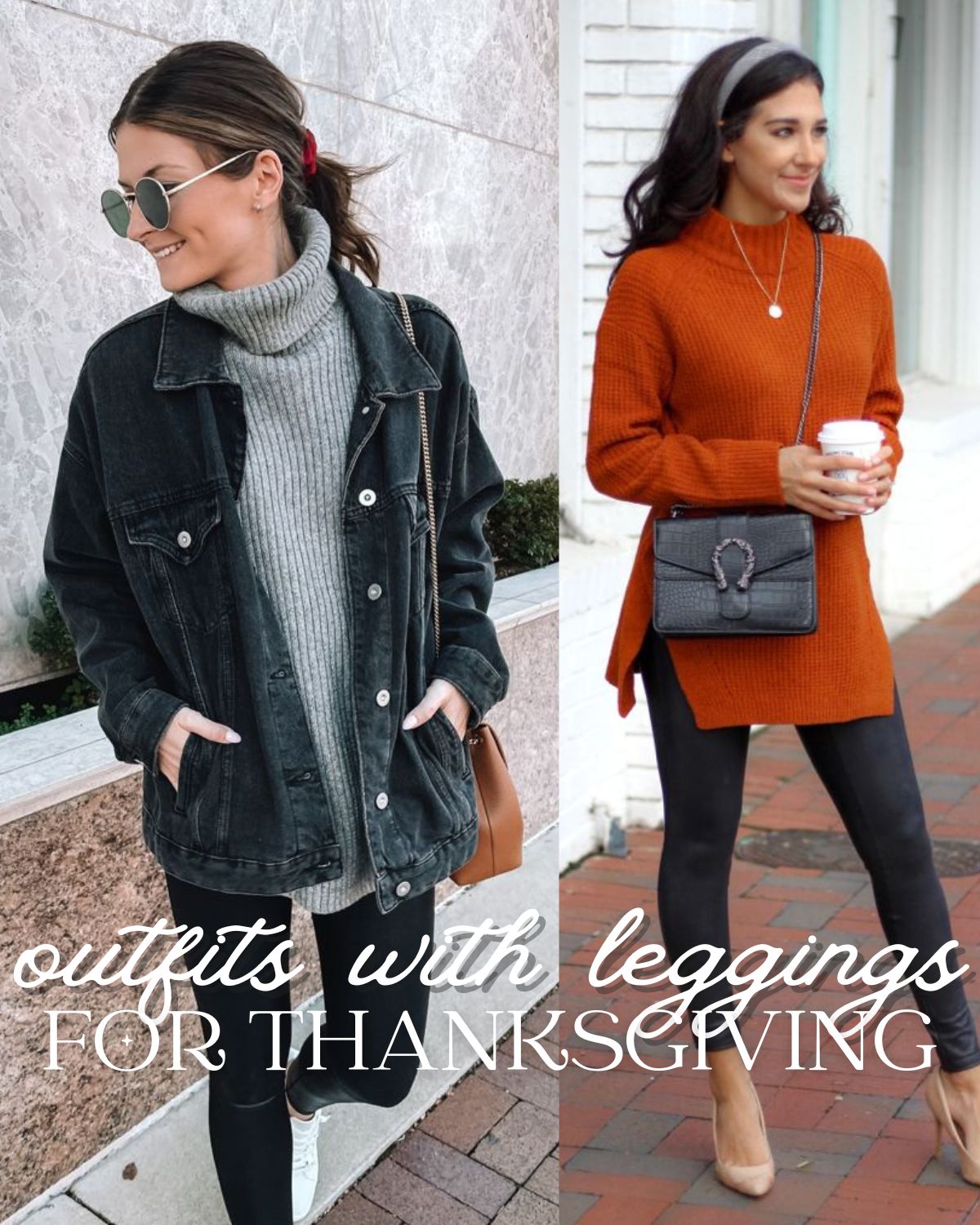 Sweater and leggings outfits for thanksgiving