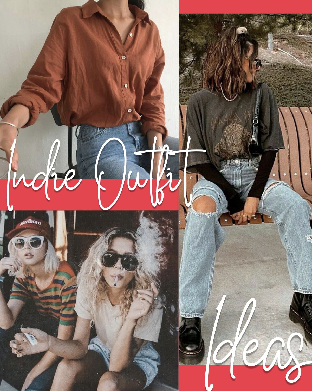 Four girls in slouchy cool outfits