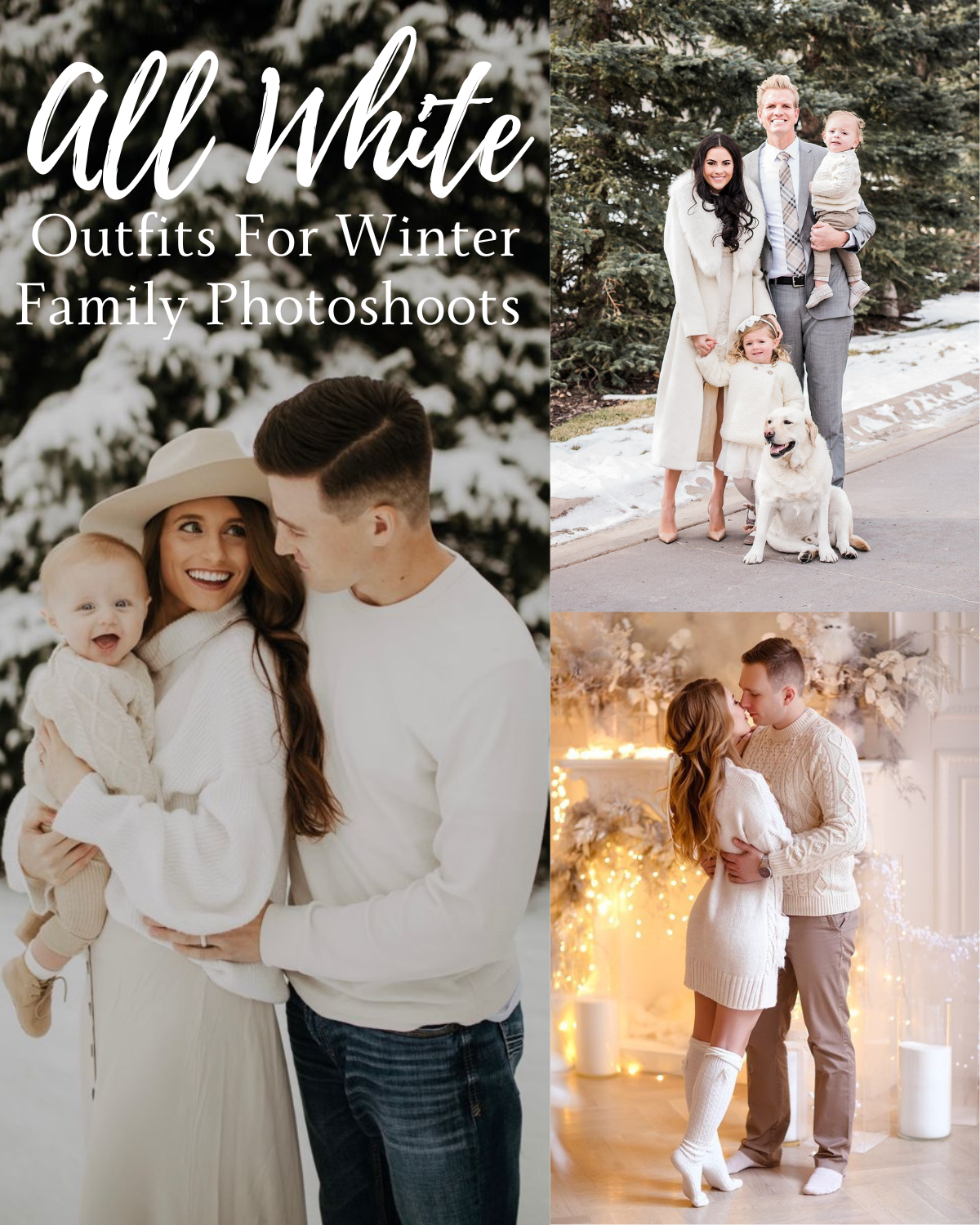 all white family photoshoot outfit ideas winter