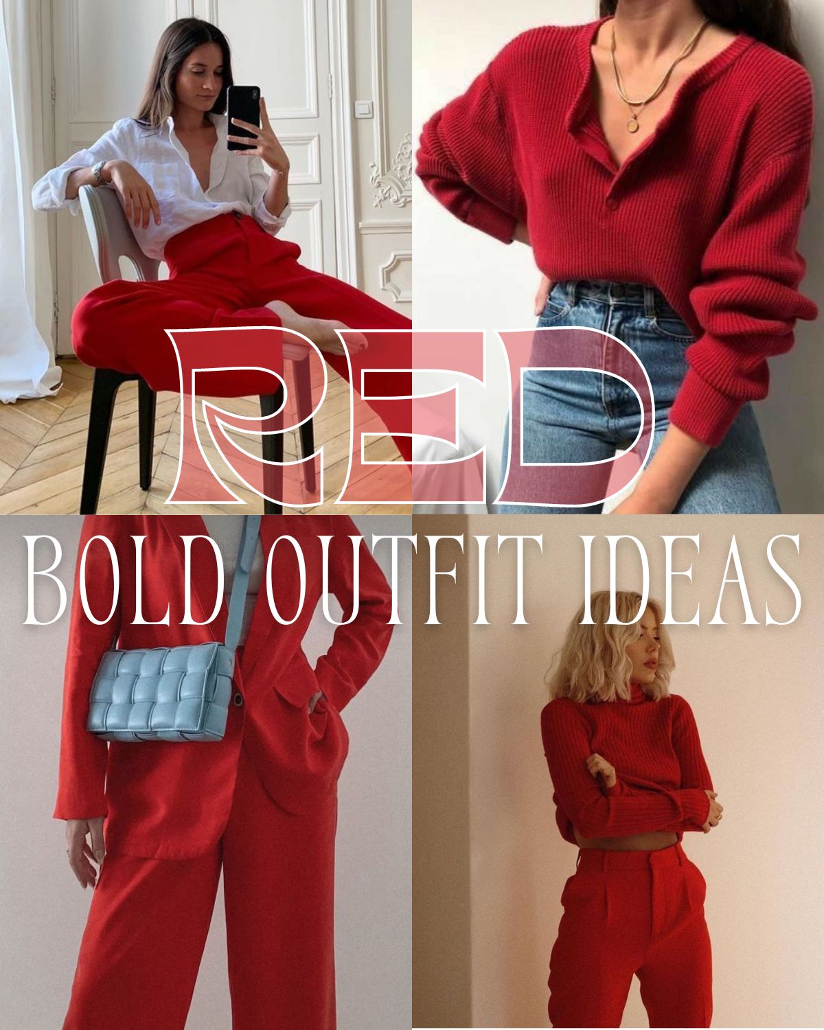 Four outfits that are red