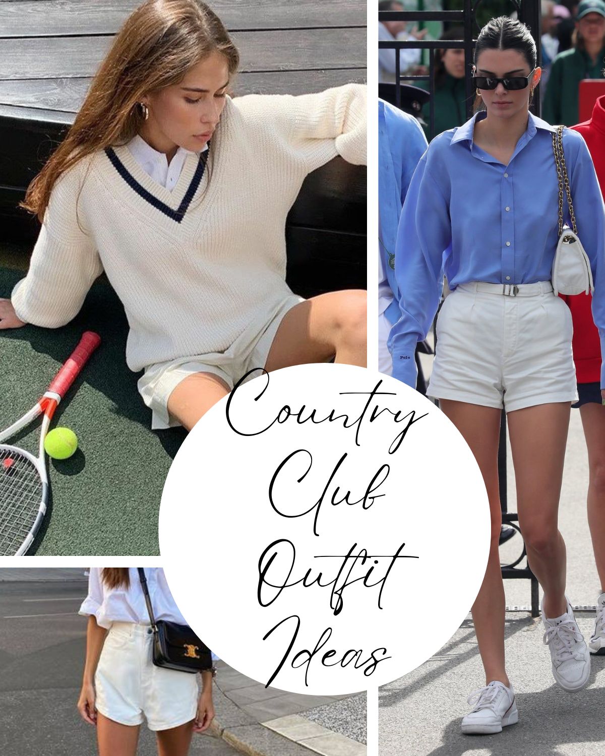 Three women in preppy, clean, professional outfits.