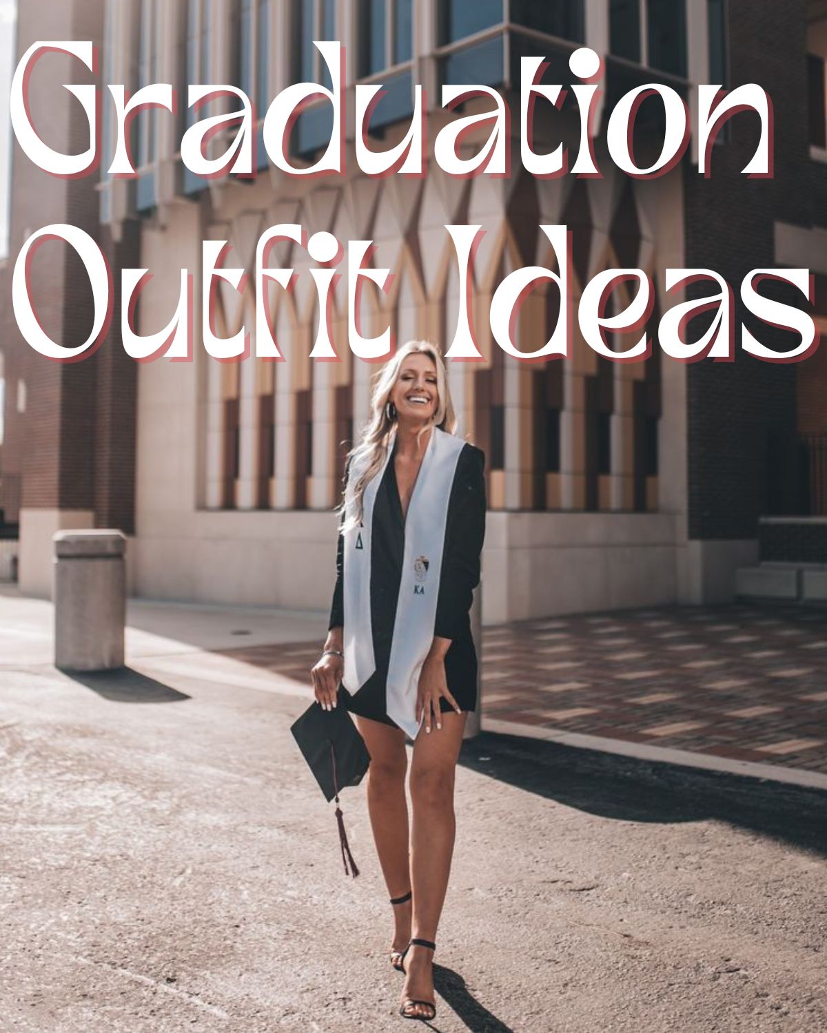 Girl wearing a stole and carrying a graduation cap