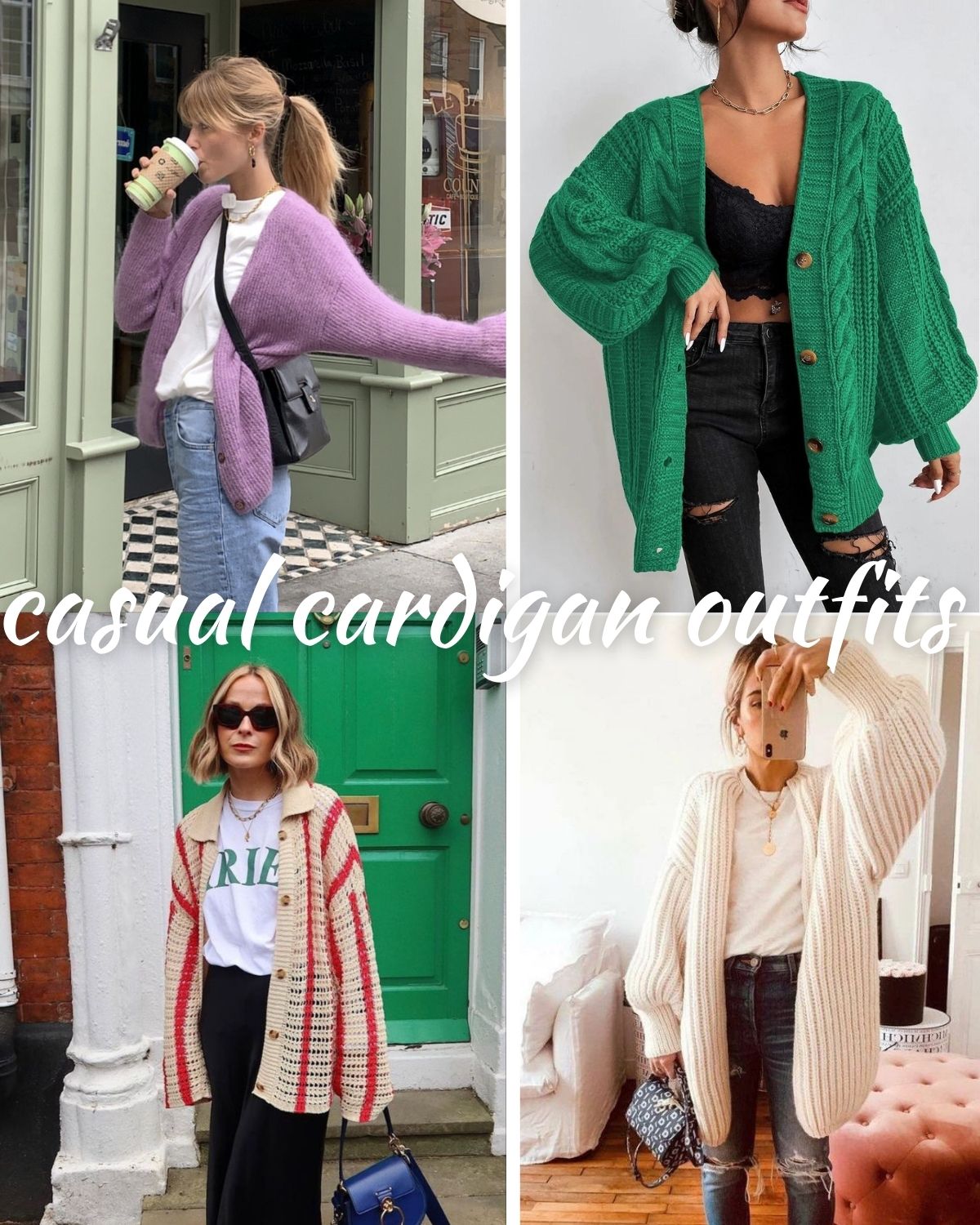 four comfy knit winter cardigan outfits