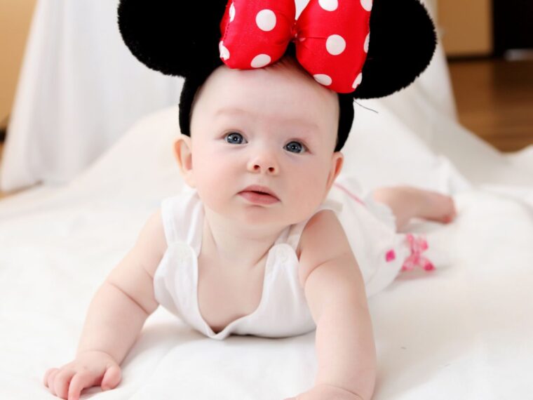 Baby wearing Minnie ears