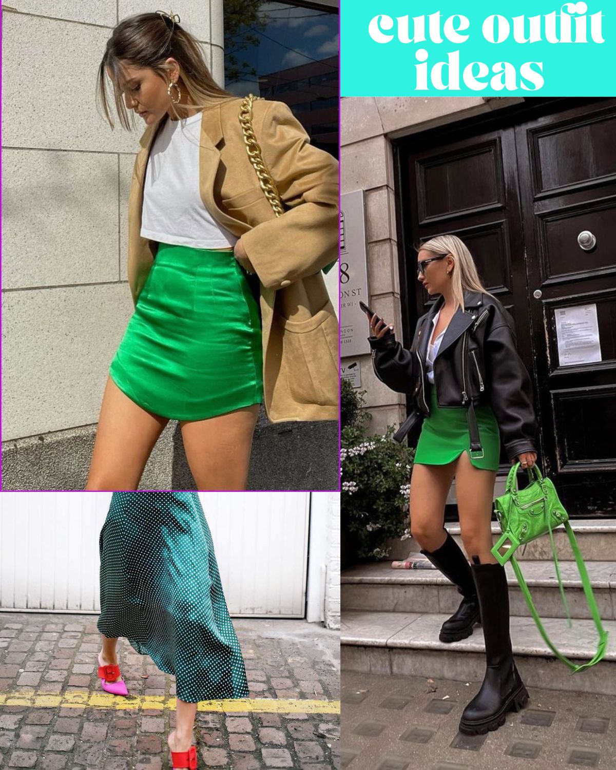 Cute green skirt outfits 