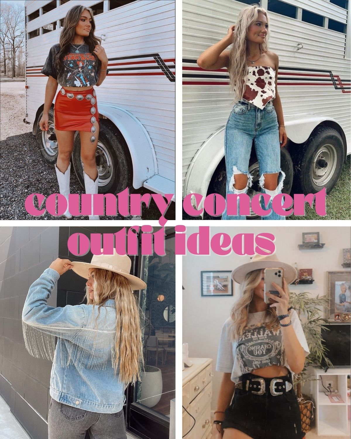Four girls in country outfits