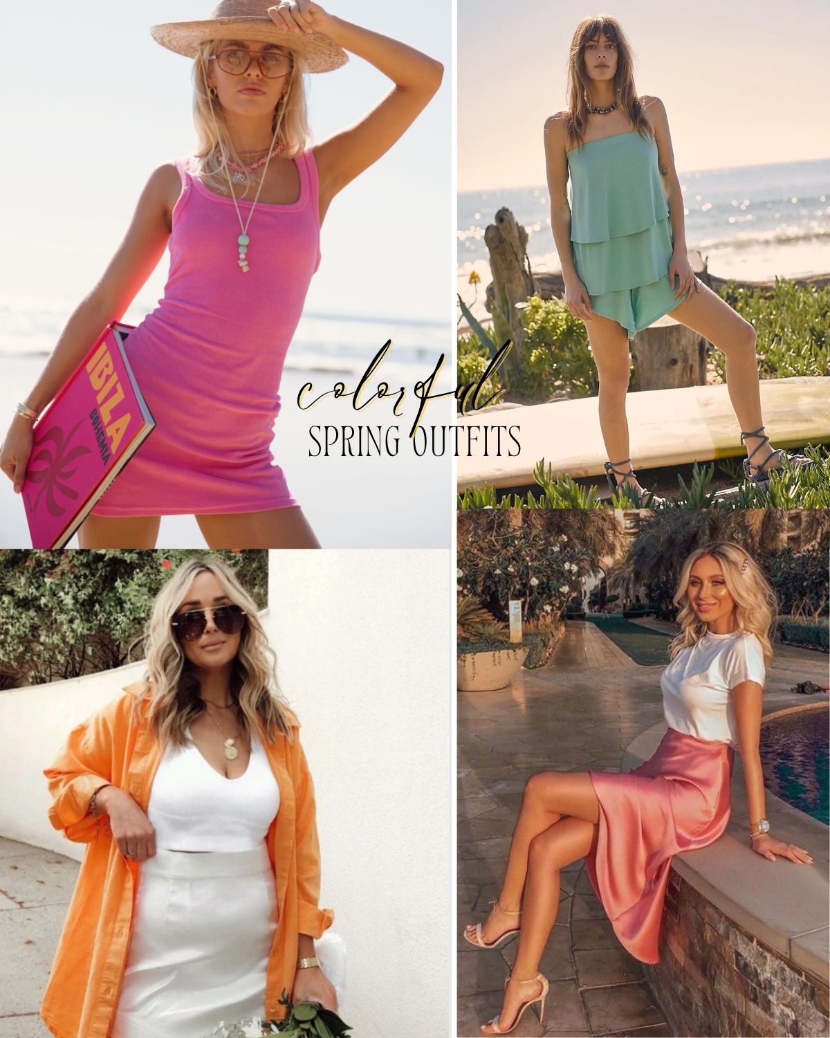 Four colorful spring outfits