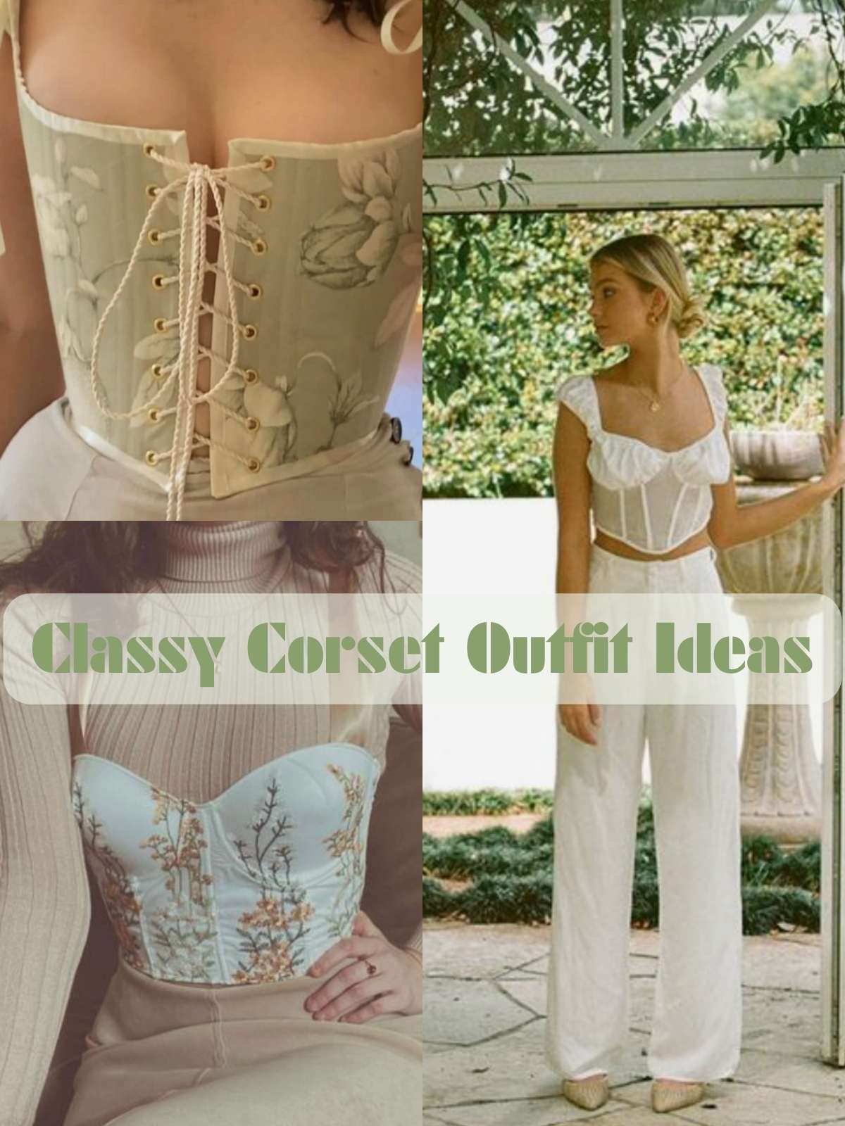 Classy outfit ideas with different patterned corsets.