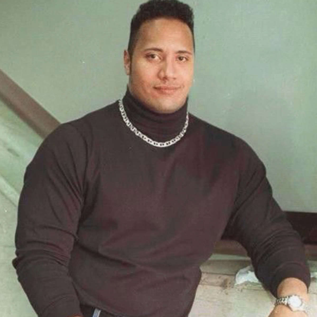 The Rock in his turtleneck