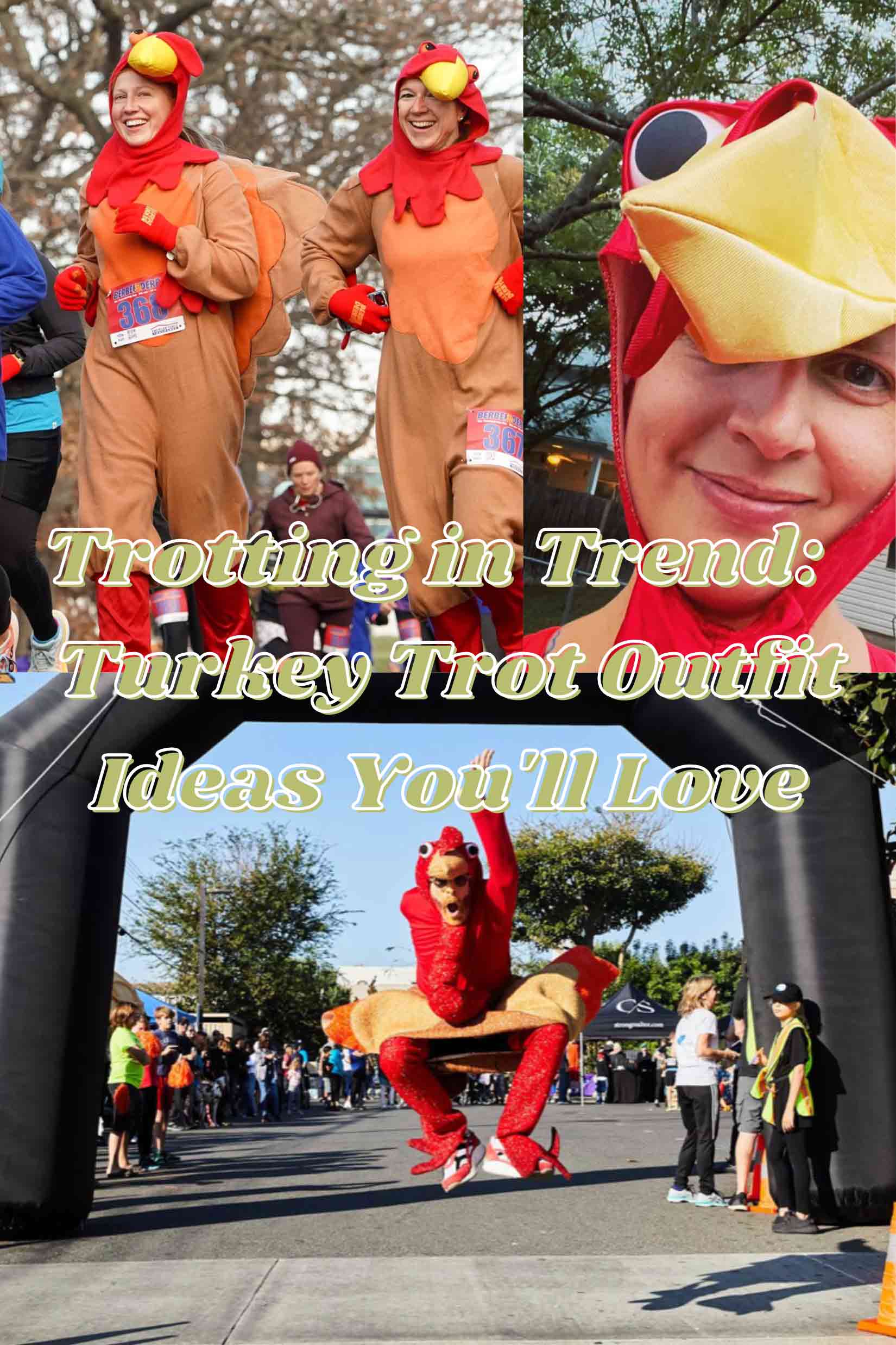 3 different turkey costume examples perfect for turkey trot