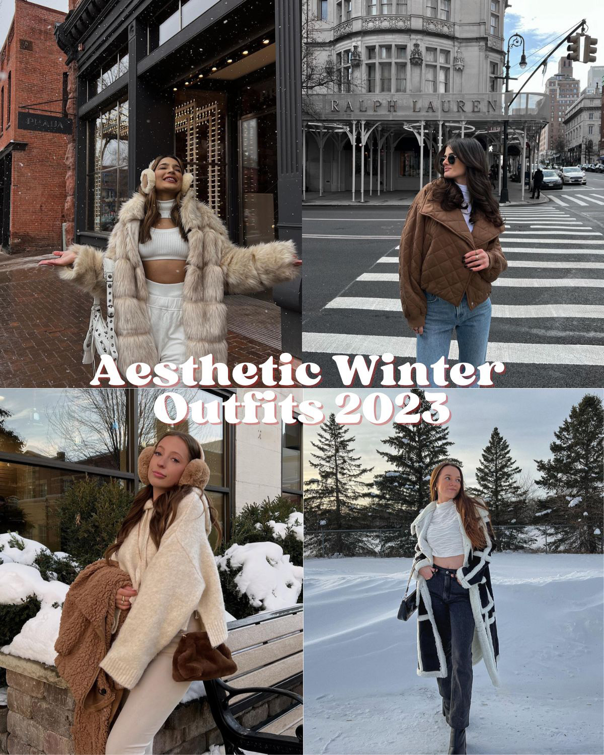 Four trendy winter aesthetic outfits 