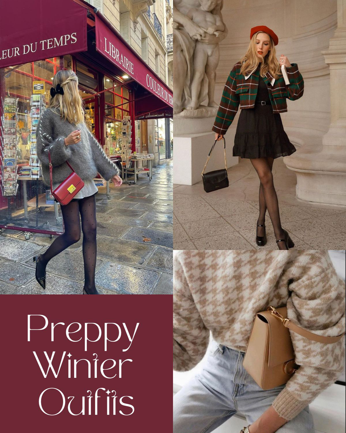 Preppy girls in winter outfits