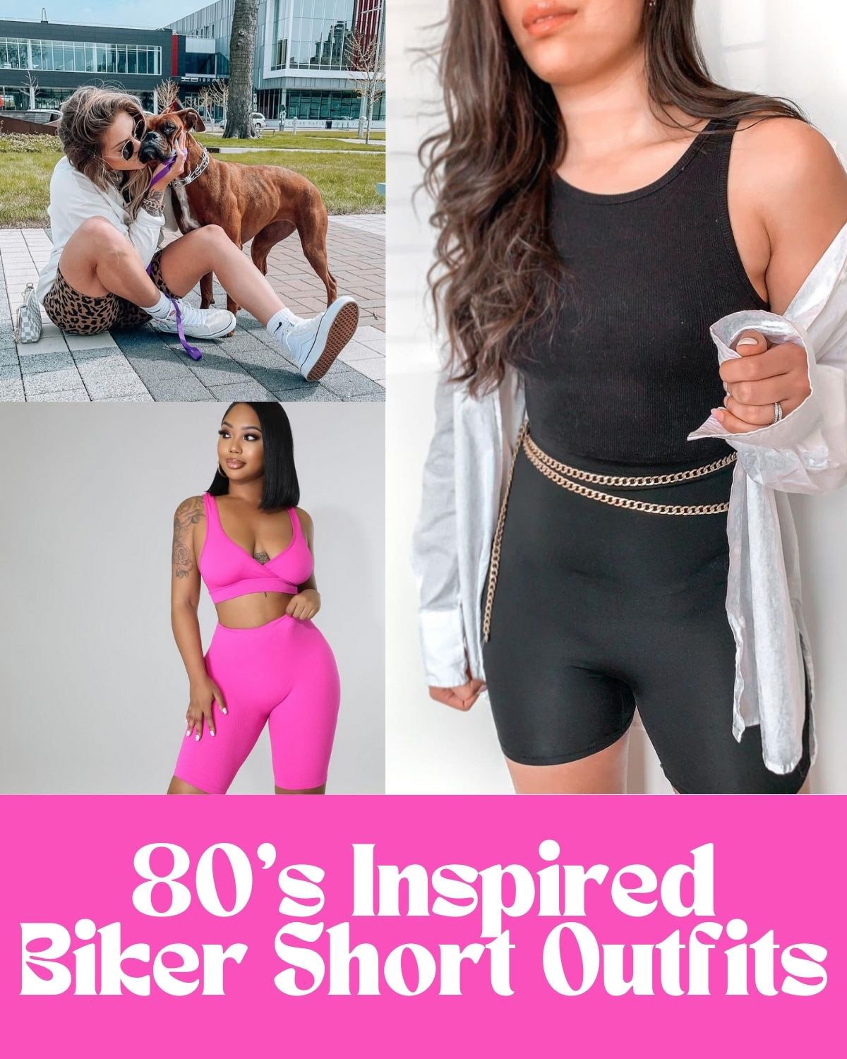 Three athletic 80's inspired outfits 