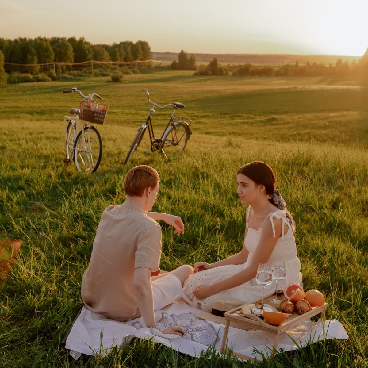 A couple on a picnic date