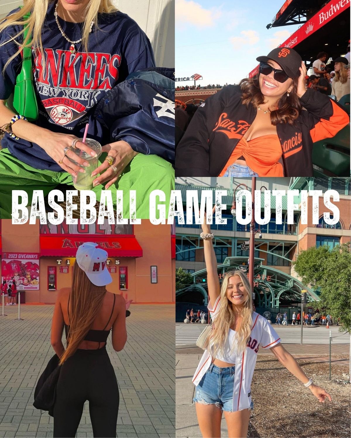 Four outfits for going to a game