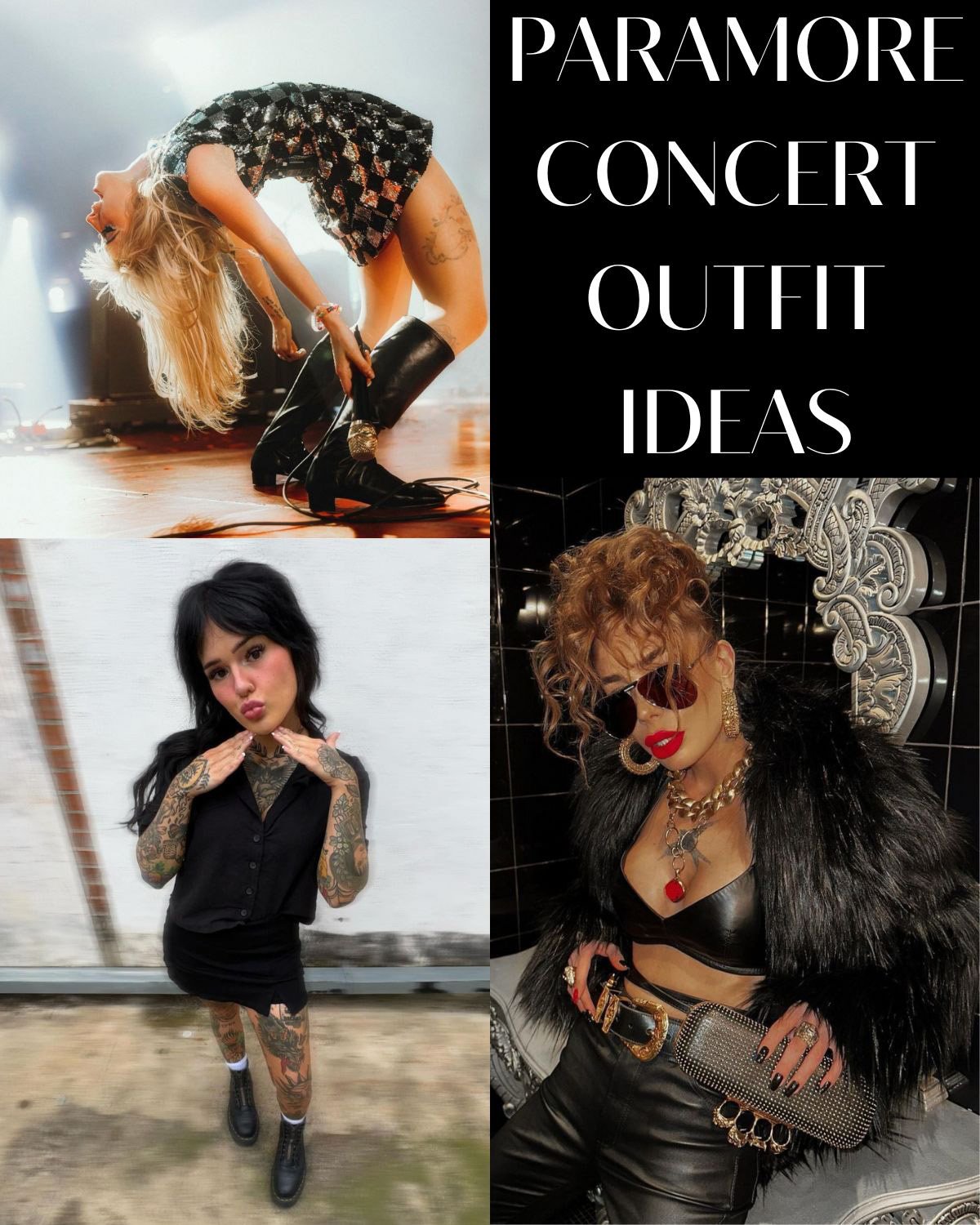 Three concert outfit ideas for a Paramore concert