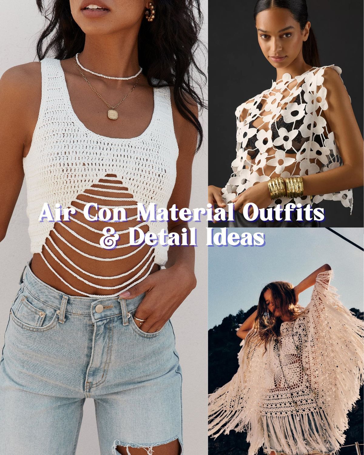 Three girls in outfits with cut outs