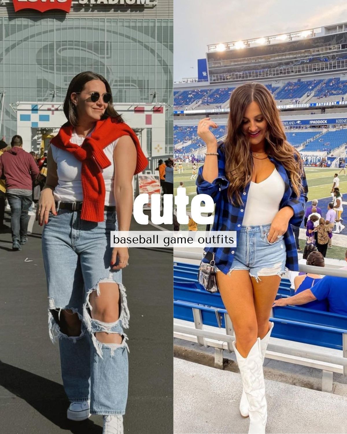 Two girls in cute outfit ideas for baseball games