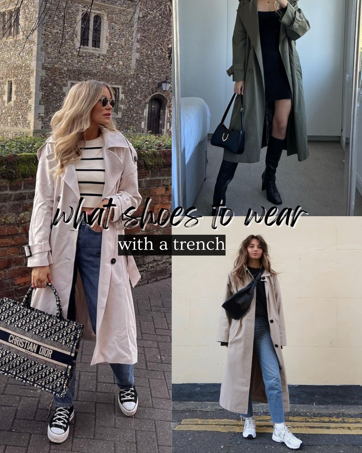 What shoes to wear with a trench coat