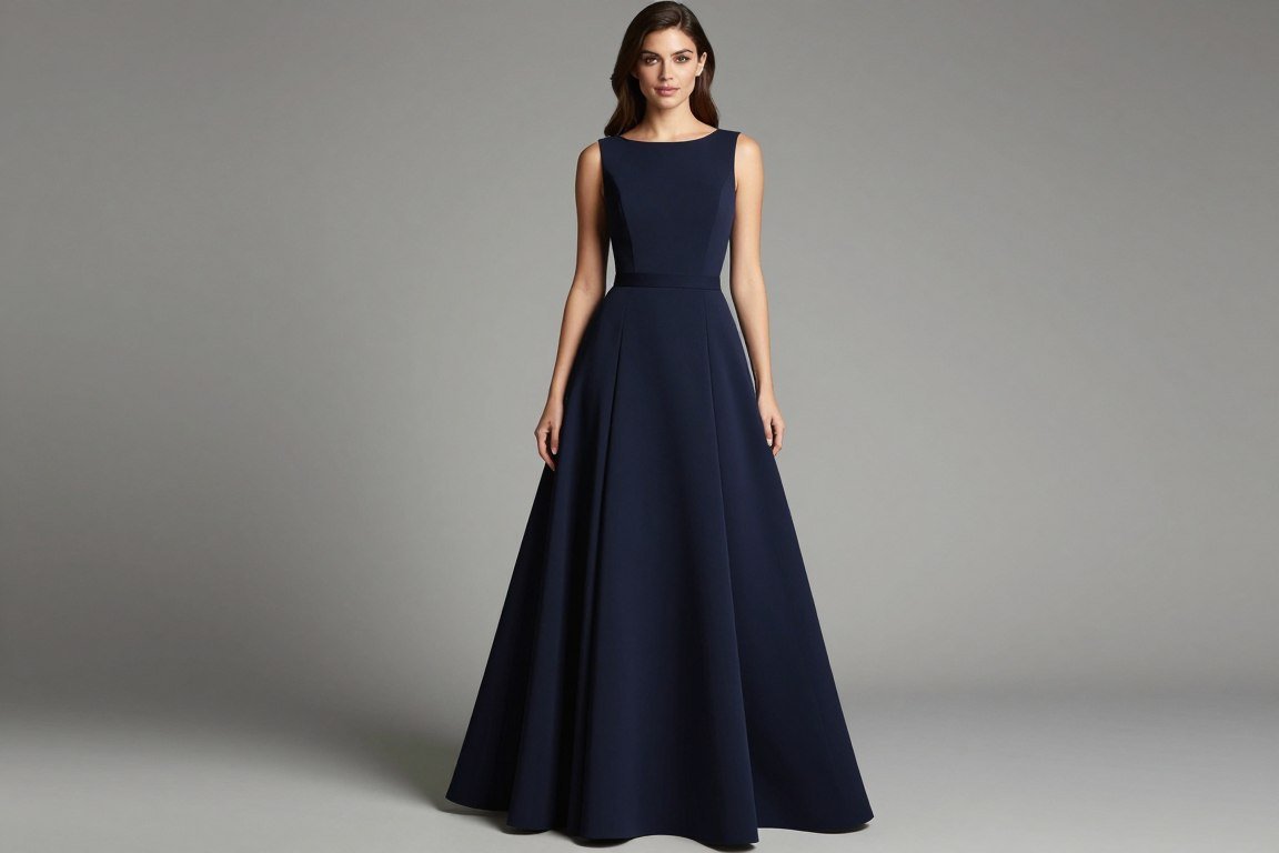 A-line mother of the bride dress flattering for apple-shaped figures