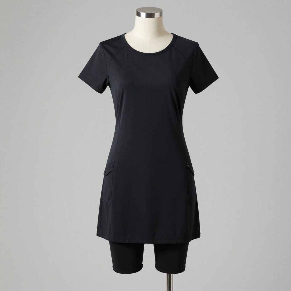 Black athleisure dress for plus size travel