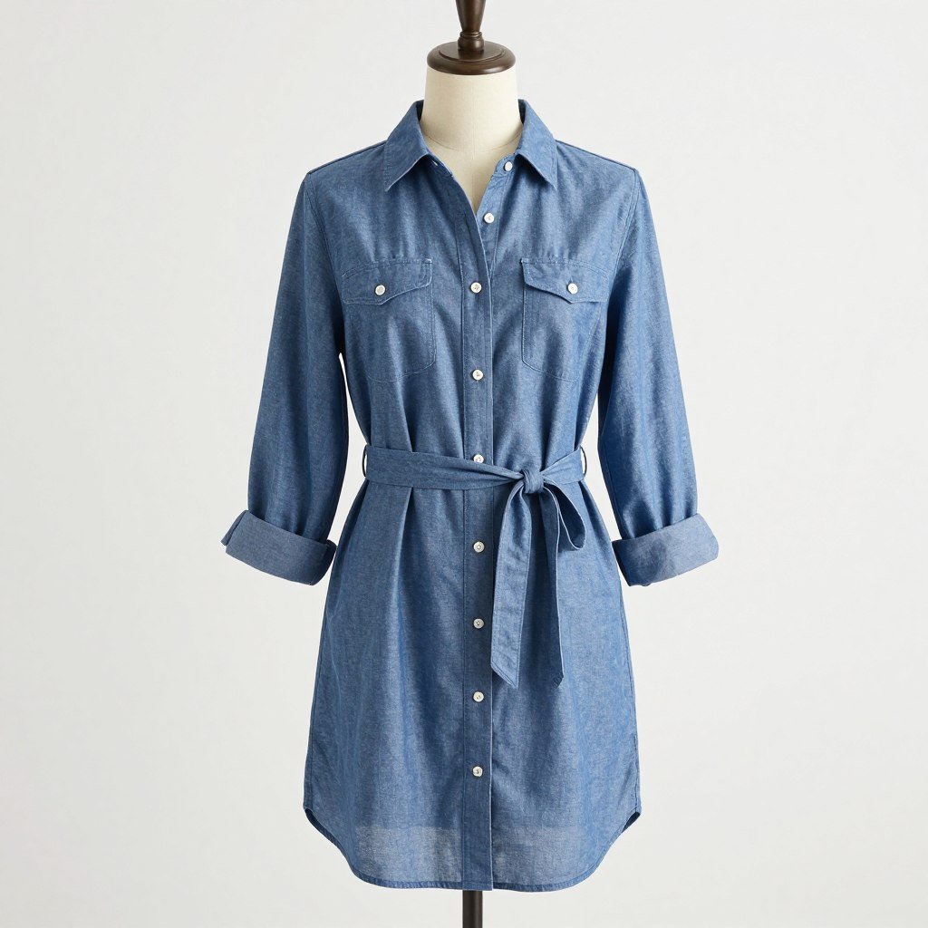 Chambray shirt dress for plus size travelers