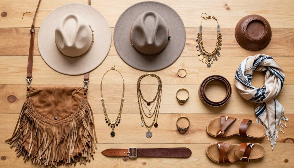 Collection of boho accessories for plus size fashion