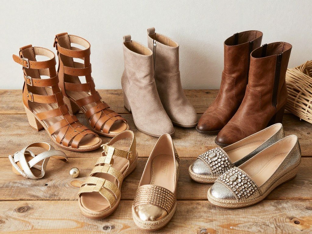 Collection of boho footwear for plus size fashion