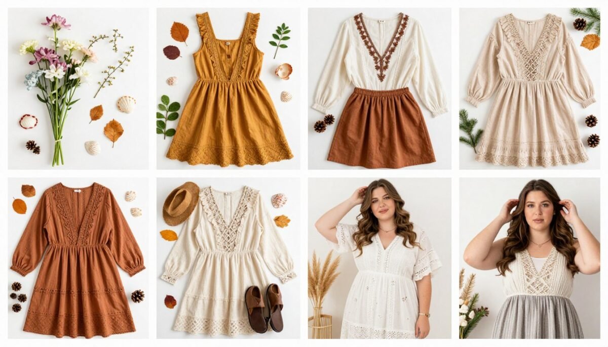 Four season boho outfit layouts