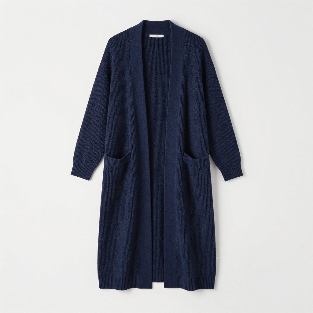 Navy cardigan for plus size travel layering