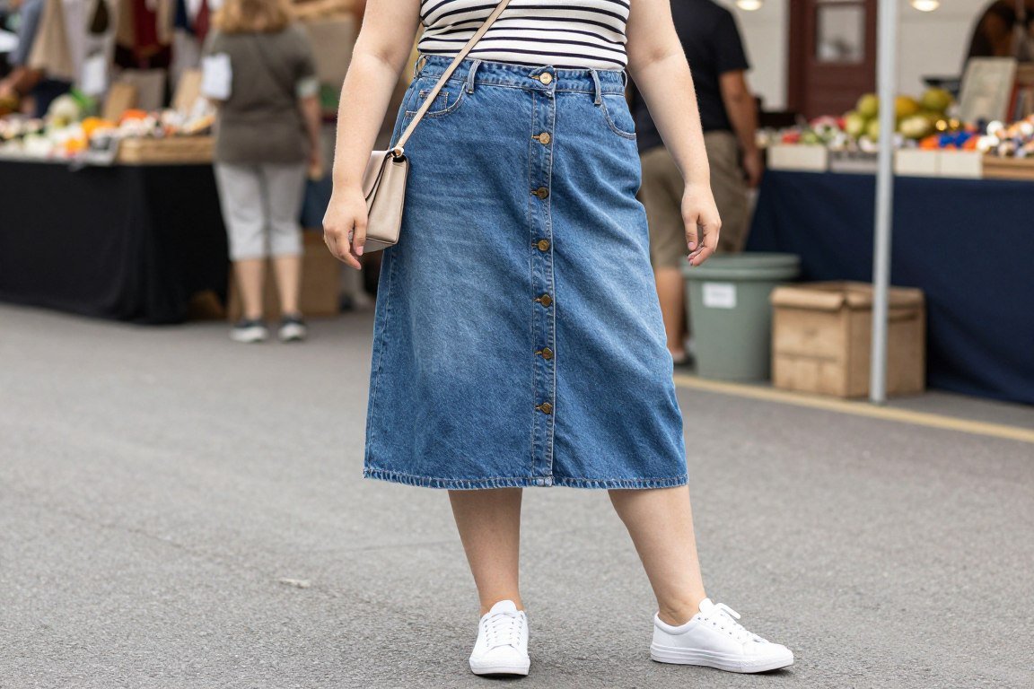Plus size casual skirt outfit for day trips