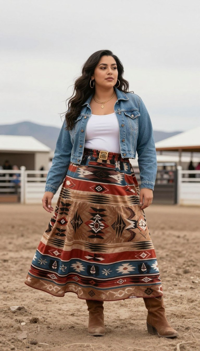 Plus size cropped denim jacket outfit