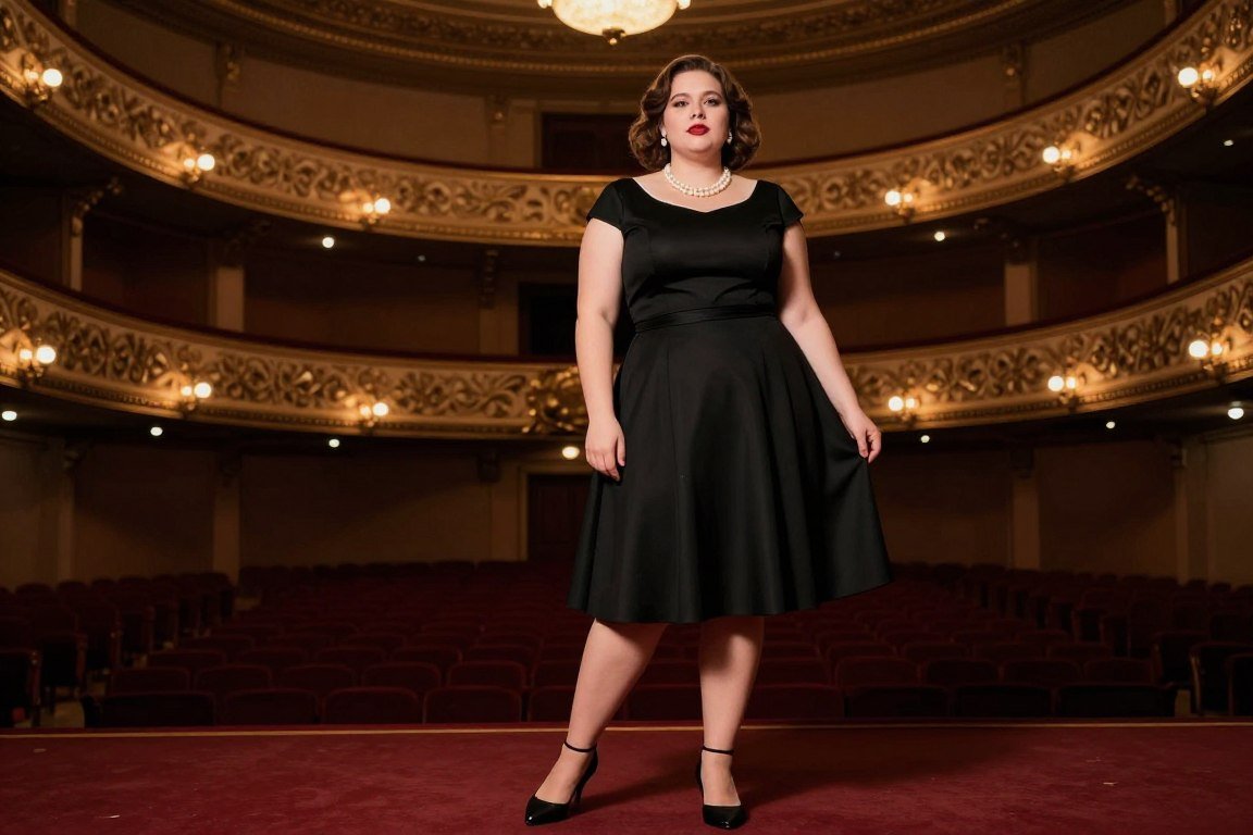 Plus size little black dress for travel evening wear