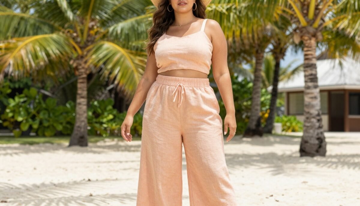 Plus size matching outfit set for vacation