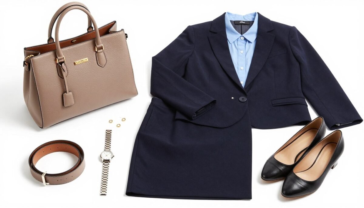 Plus size professional accessories styled with corporate outfits