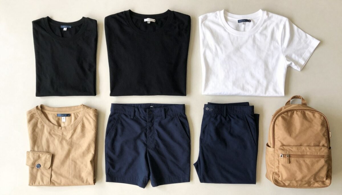 Plus size travel capsule wardrobe color coordination