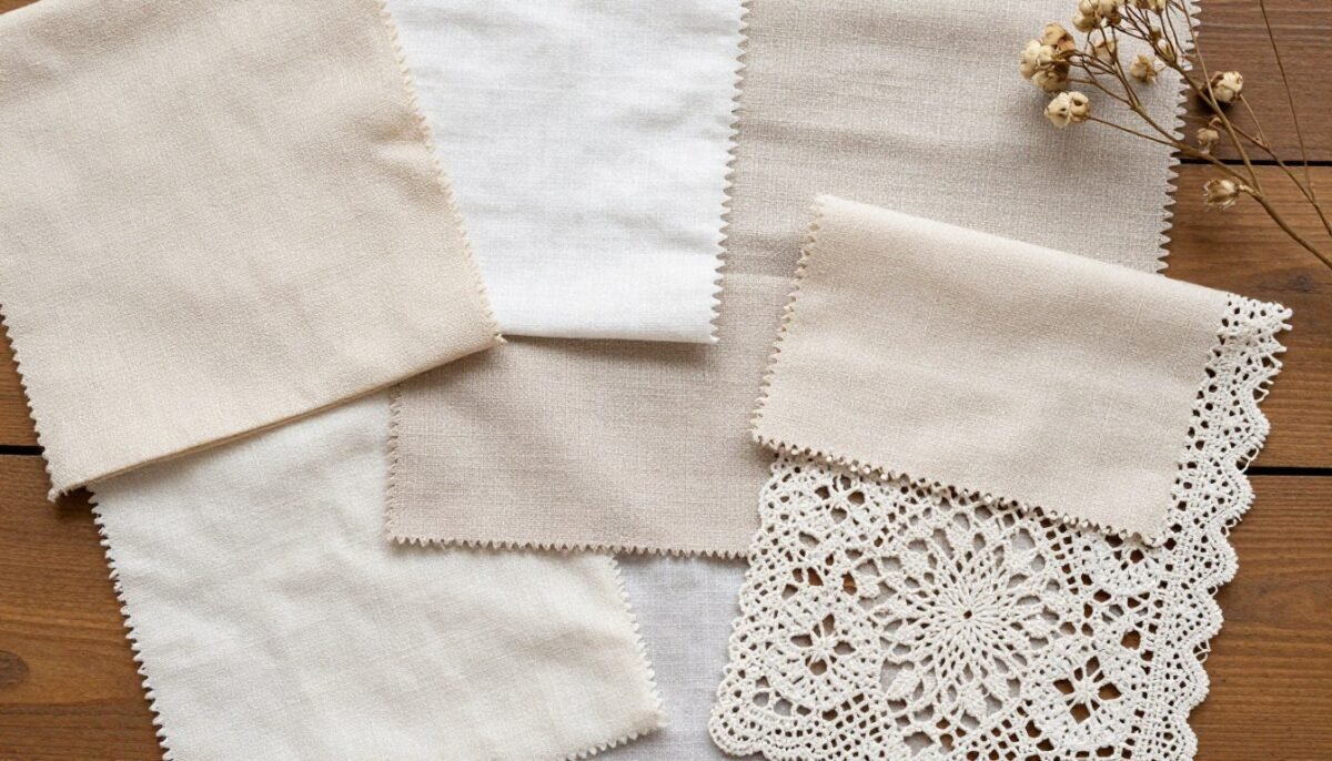 Various boho fabric swatches and textures