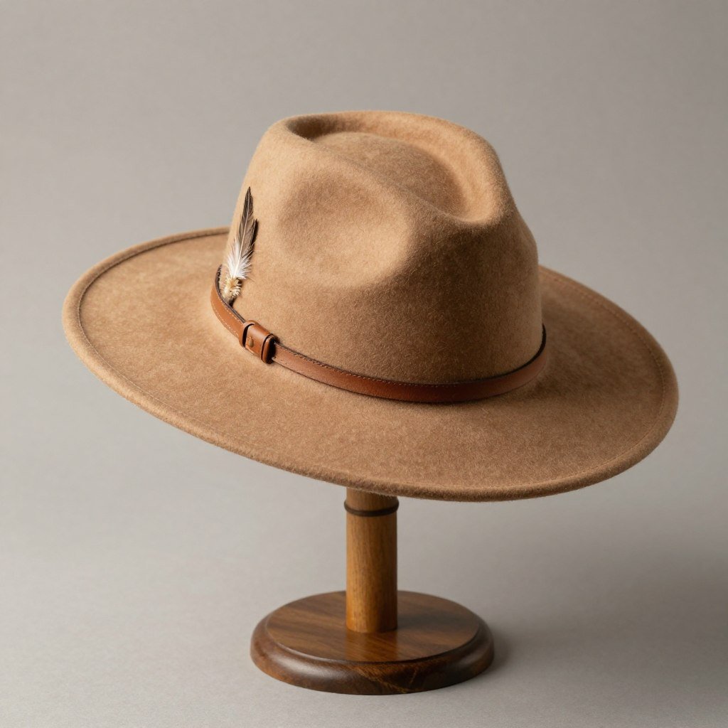 Wide-brim felt boho hat