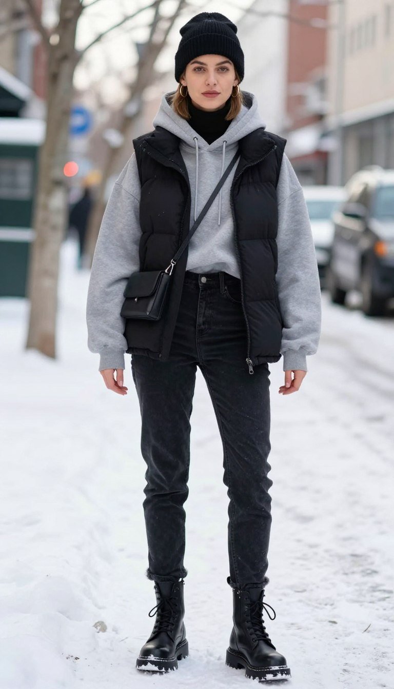 cold weather layered baddie outfit