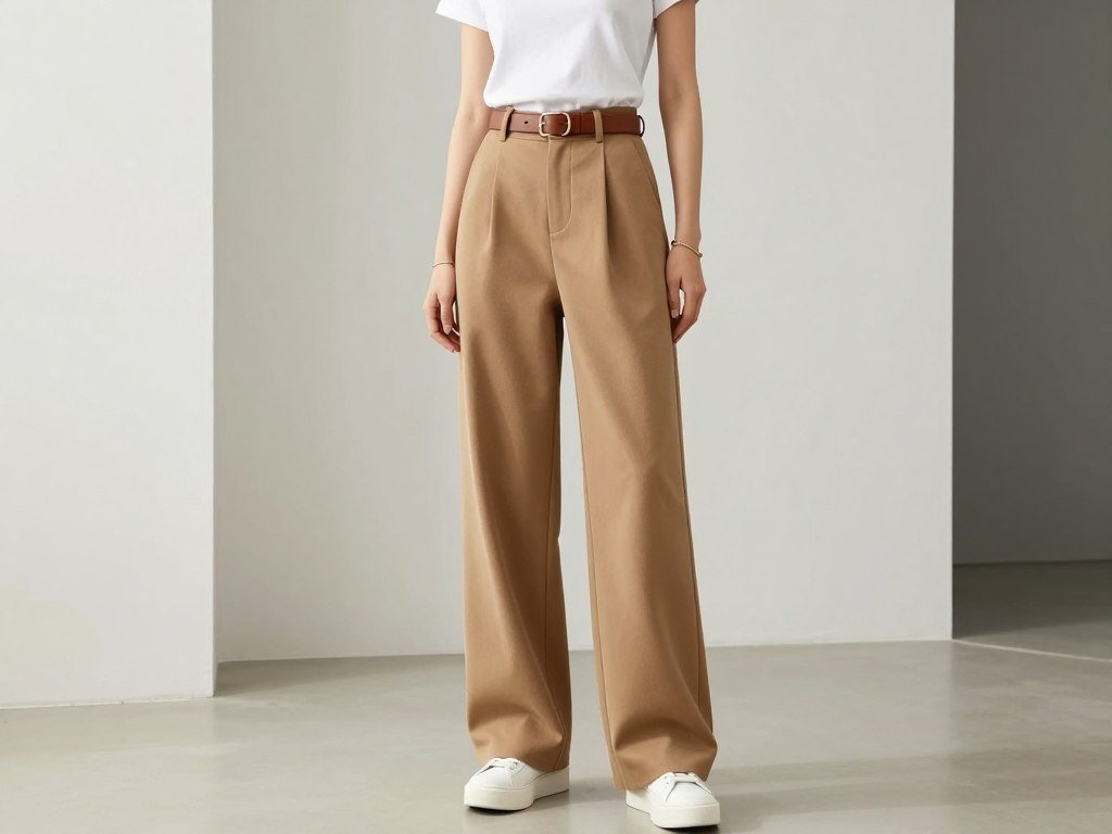 flowy wide-leg pants with fitted tee