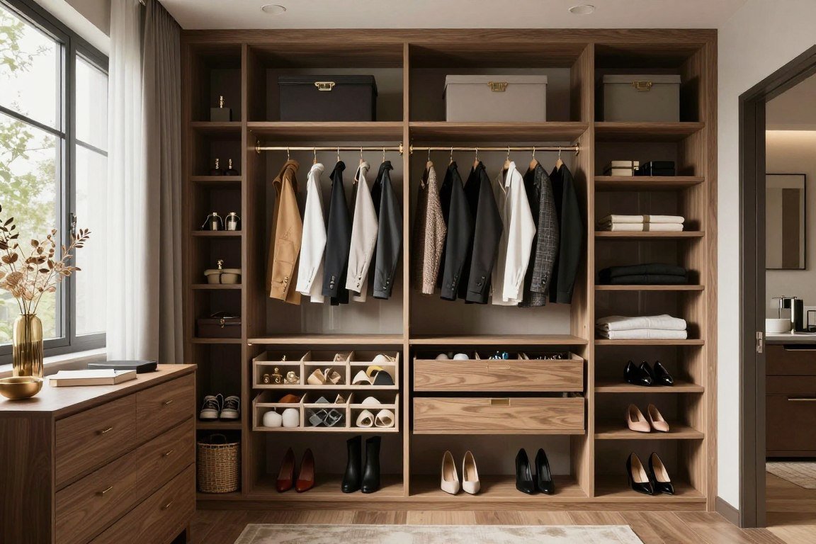 organized baddie wardrobe closet system