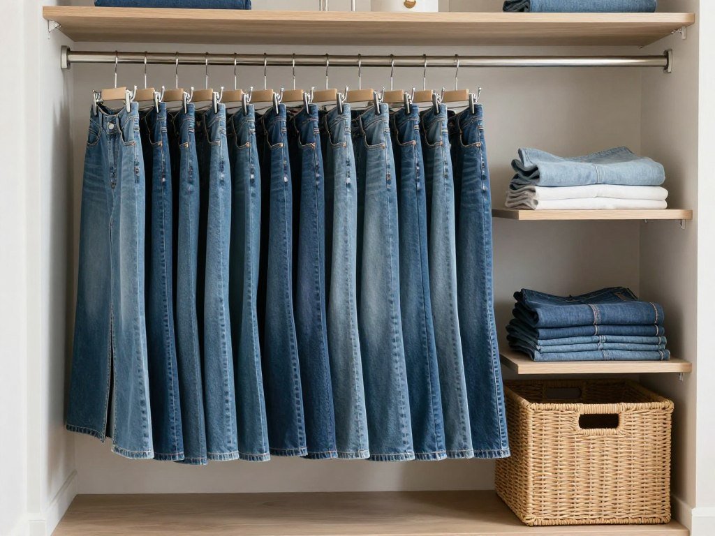 proper care of denim skirts hanging and folding storage methods