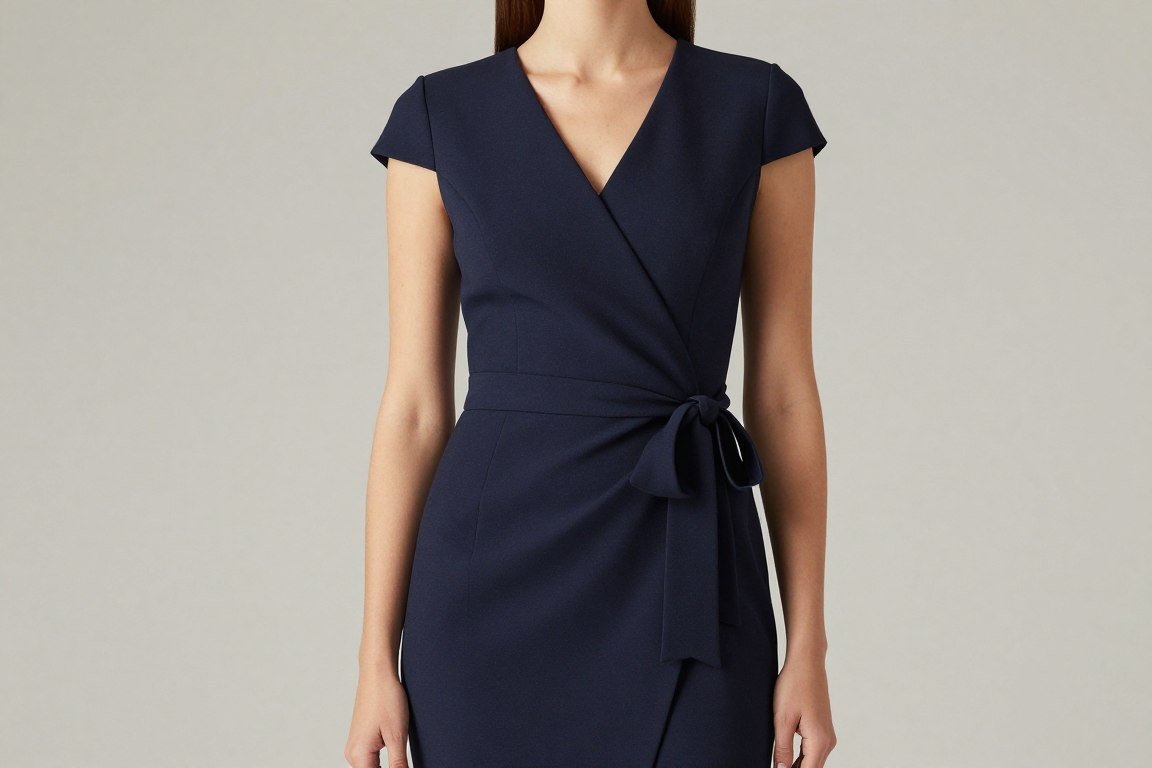 wrap-style mother of the bride dress creating waist definition