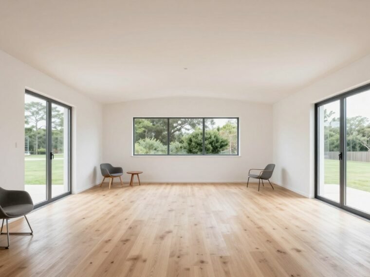 16x40 Shed House Interior Designs showcasing modern minimalist living space